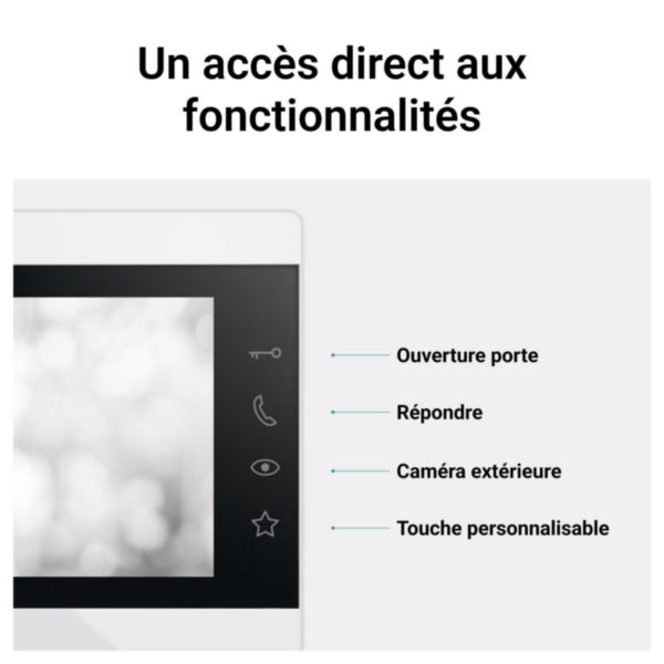 Ecran intérieur supplémentaire visiophone Easy Kit 7pouces blanc