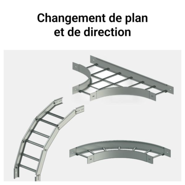 Échelle à câbles avec renforts alternés EAC GLO4 version medium - hauteur 100mm, largeur 400mm et longueur 6m - finition GS