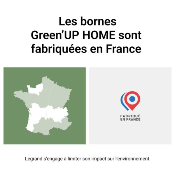 Borne de recharge Green'up Home triphasée AC 22kW - Mode 3 - avec disjoncteur diff. et déclencheur à émission