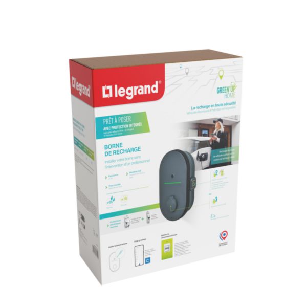 Pack borne Green'up Home pour recharge voiture électrique et hybride livrée avec protections - 3,7kW AC - Mode 2 + Mode 3