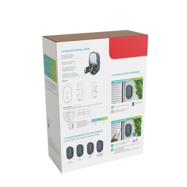 Borne de recharge Green'up Home pour recharge voiture électrique et hybride 3,7kW AC Mode 2 + Mode 3