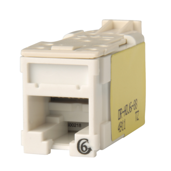 Connecteur RJ45 Haute Densité Jack (HDJ) catégorie 6 UTP - blanc