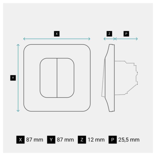 Double poussoir Neptune 6A - Bornes automatiques - Finition blanche
