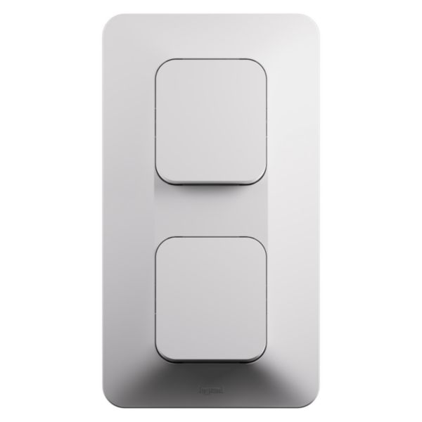Double interrupteur ou va-et-vient Neptune 10A Vertical Bornes automatiques- Finition blanche