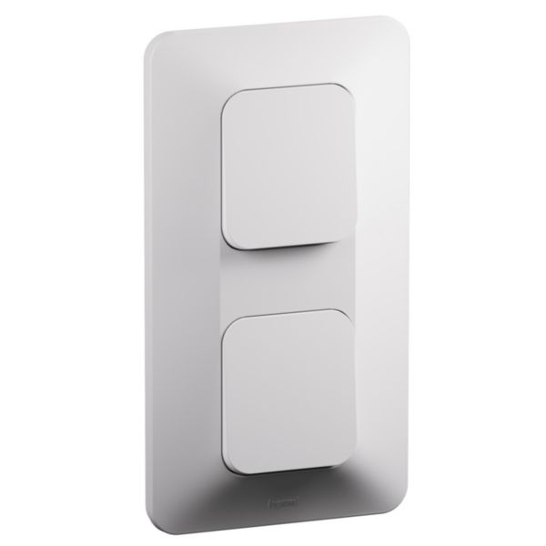 Double interrupteur ou va-et-vient Neptune 10A Vertical Bornes automatiques- Finition blanche