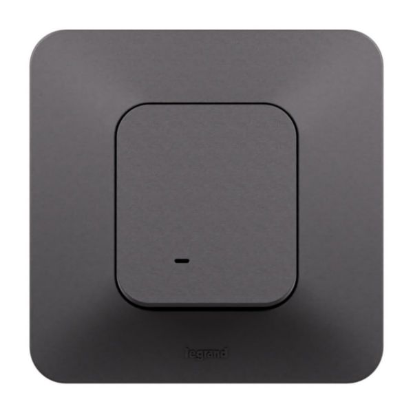 Poussoir lumineux avec voyant fourni Neptune 6A Bornes automatiques - Finition Noire