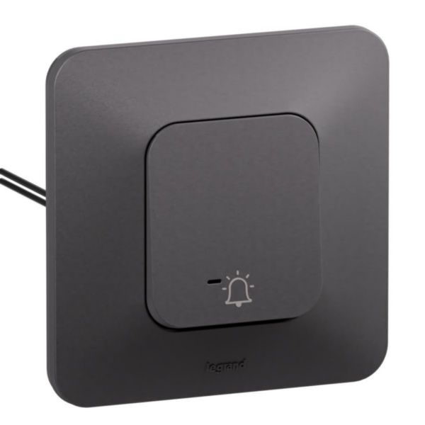 Poussoir lumineux et symbole sonnette Neptune Bornes automatiques - Finition Noire