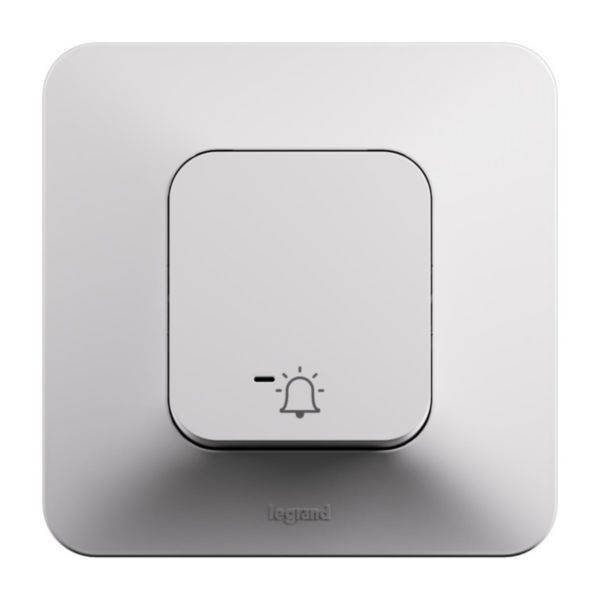 Poussoir lumineux et symbole sonnette Neptune Bornes automatiques - Finition blanche