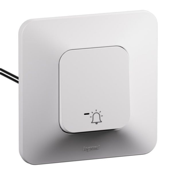 Poussoir lumineux et symbole sonnette Neptune Bornes automatiques - Finition blanche