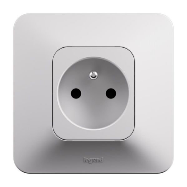 Prise de courant avec terre 2P+T Neptune 16A Bornes automatiques - Finition blanche