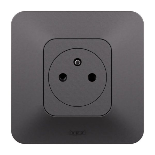 Prise de courant avec terre 2P+T Surface Neptune 16A Bornes automatiques - Finition Noire