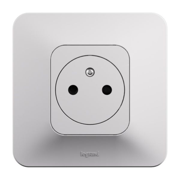 Prise de courant avec terre 2P+T Surface Neptune 16A Bornes automatiques - Finition blanche