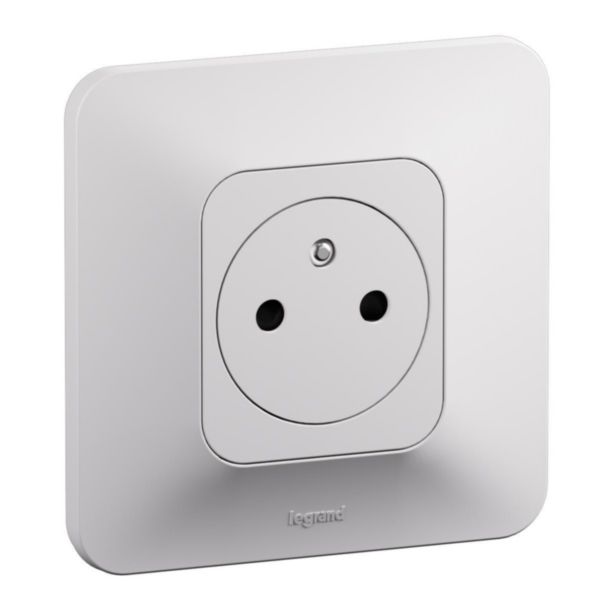 Prise de courant avec terre 2P+T Surface Neptune 16A Bornes automatiques - Finition blanche
