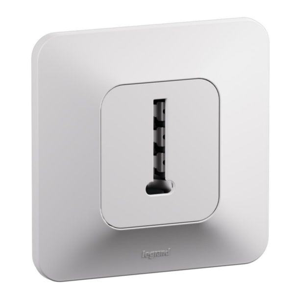 Prise téléphone 8 contacts en T Neptune - Finition blanche