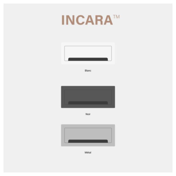 Boîtier Top Access Incara 385mm finition noir pour ranger une nourrice ou un bloc multiprise - à encastrer