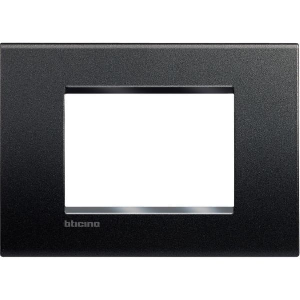 Plaque carrée LivingLight neutre 3 modules - anthracite