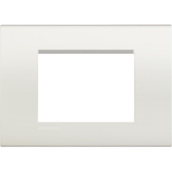 Plaque carrée LivingLight neutre 3 modules - blanc