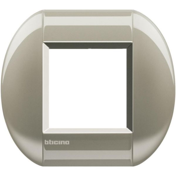Plaque elliptique LivingLight métal 2 modules - titane