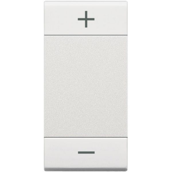 Manette Livinglight symbole + et - type bascule 1 module - blanc