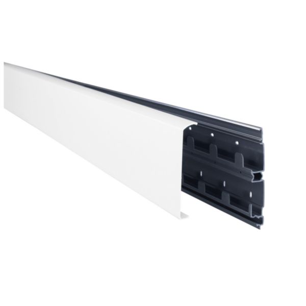 Plinthe Keva 3 compartiments 80x20mm et longueur 2m livrée avec couvercle blanc Artic