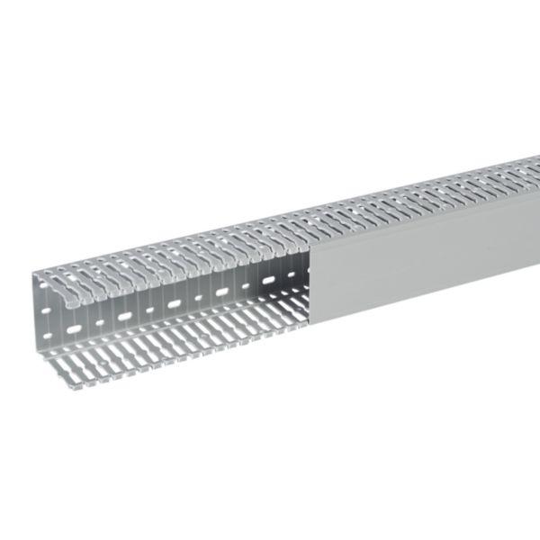 Goulotte de câblage 80x80mm - Fond + couvercle 2m - Découpe latérale - Sécabilité rapide à la main ou à la pince coupante - PVC Gris - Page 2