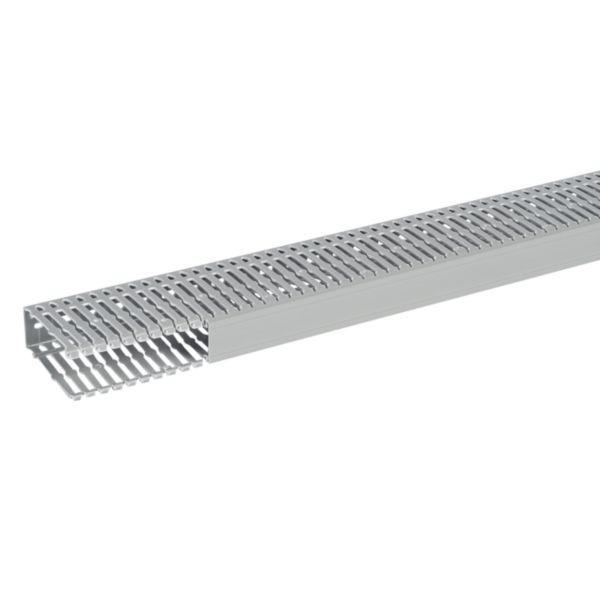 Goulotte de câblage 40x100mm - Fond + couvercle 2m - Découpe latérale - Sécabilité rapide à la main ou à la pince coupante - PVC Gris