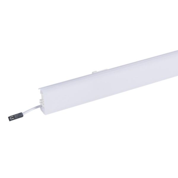 Couvercle avec LED System - Largeur 45mm - Longueur 1m -Pour goulotte et colonne Logix 45mm - PVC translucide blanc artic
