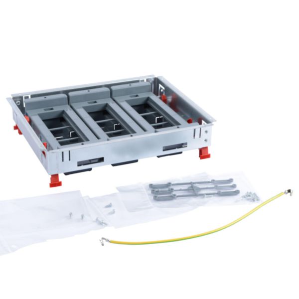 Kit supports d'appareillages horizontaux fixes de boîte de sol standard, capacité 18M (composé de trois paniers 6M)