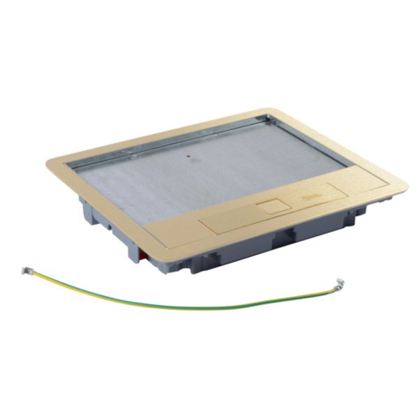 Cadre + Couvercle pour boîte standard métal en finition laiton 12/18m