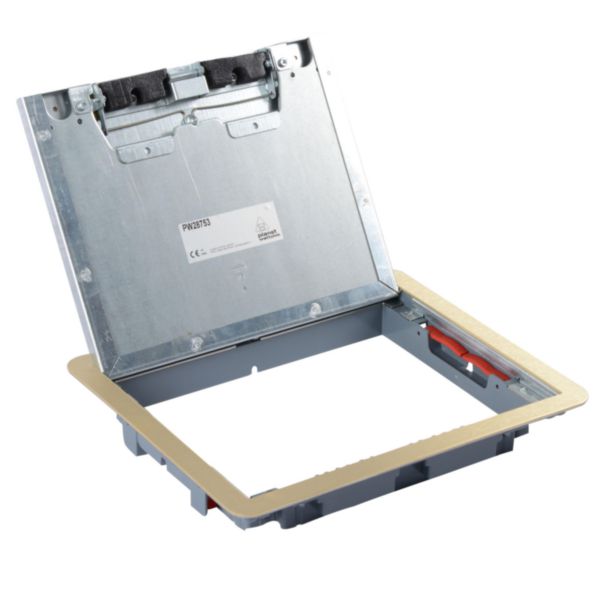 Cadre + Couvercle pour boîte standard métal en finition laiton 12/18m