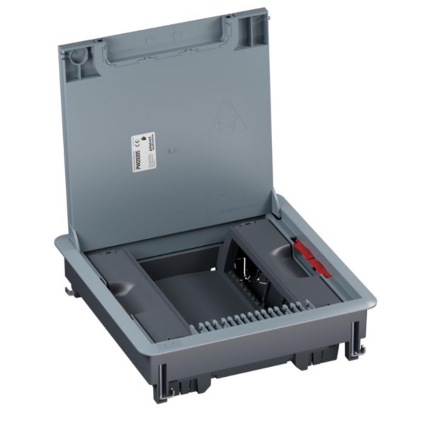 Boîte de sol Logix 16 modules verticaux avec couvercle recouvrant plastique - pour plancher technique