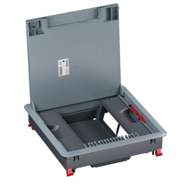 Boîte de sol Logix 16 modules verticaux avec couvercle recouvrant plastique - pour sol béton