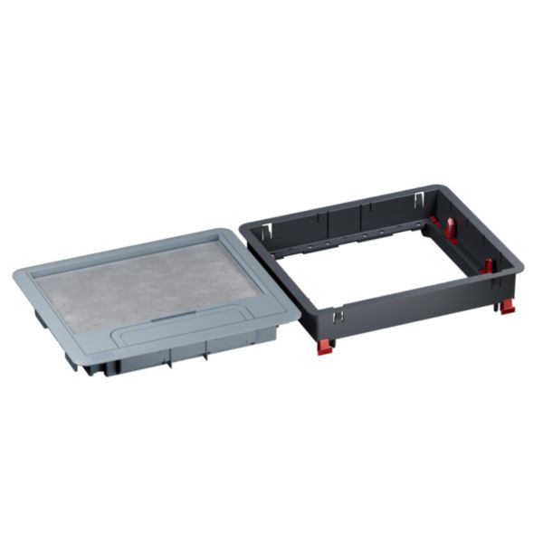 Trappe de visite Logix avec couvercle recouvrant plastique 241x286mm - hauteur réglable 73mm - pour sol béton