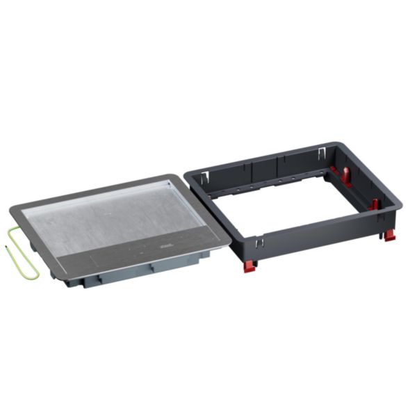 Trappe de visite Logix avec couvercle recouvrant métal 241x286mm - hauteur réglable 73mm - pour sol béton