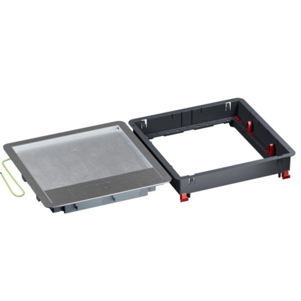 Trappe de visite Logix avec couvercle recouvrant métal 286x286mm - hauteur réglable 73mm - pour sol béton