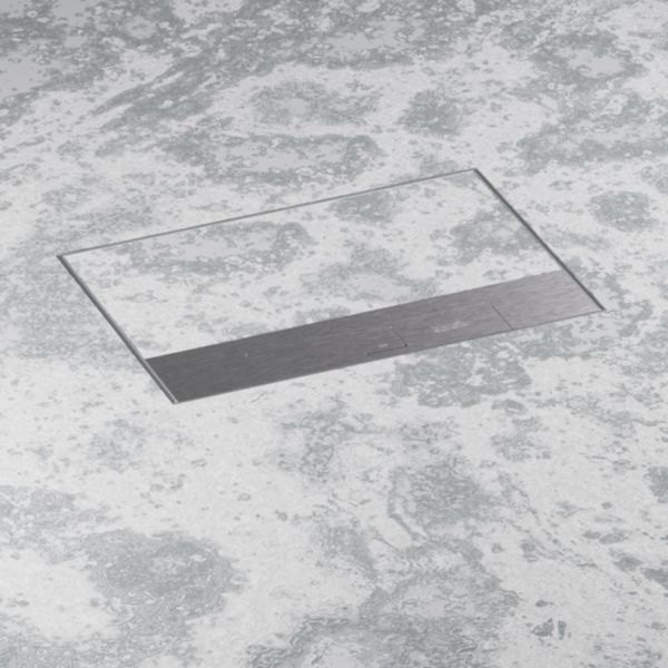 Boîte de sol Logix 8 modules verticaux avec couvercle affleurant métal - pour plancher technique