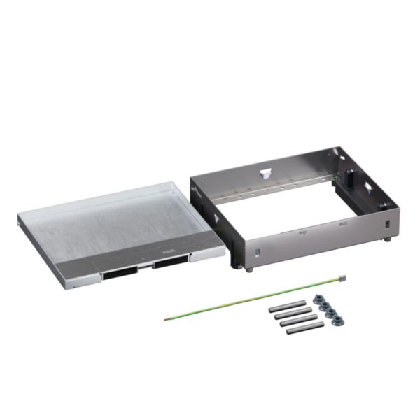 Trappe de visite Logix avec couvercle affleurant métal 241x286mm - hauteur réglable 73mm - pour sol béton ou plancher technique