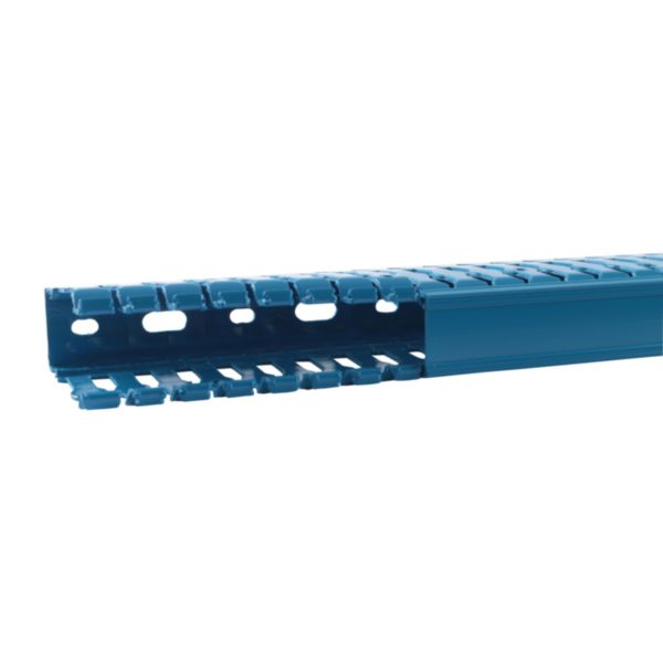 Goulotte de câblage 25x60mm - Fond + couvercle 2m - BSI ZH - PVC Bleu sans halogène
