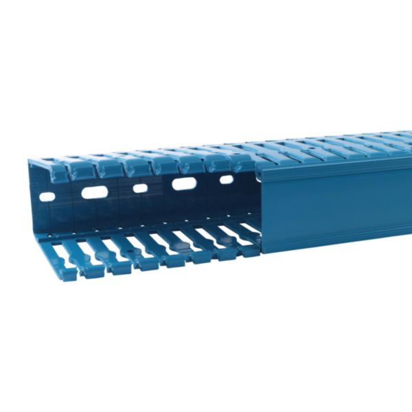 Goulotte de câblage 40x80mm - Fond + couvercle 2m - BSI ZH - ABS Bleu sans halogène
