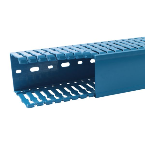 Goulotte de câblage 60x80mm - Fond + couvercle 2m - BSI ZH - PVC Bleu sans halogène