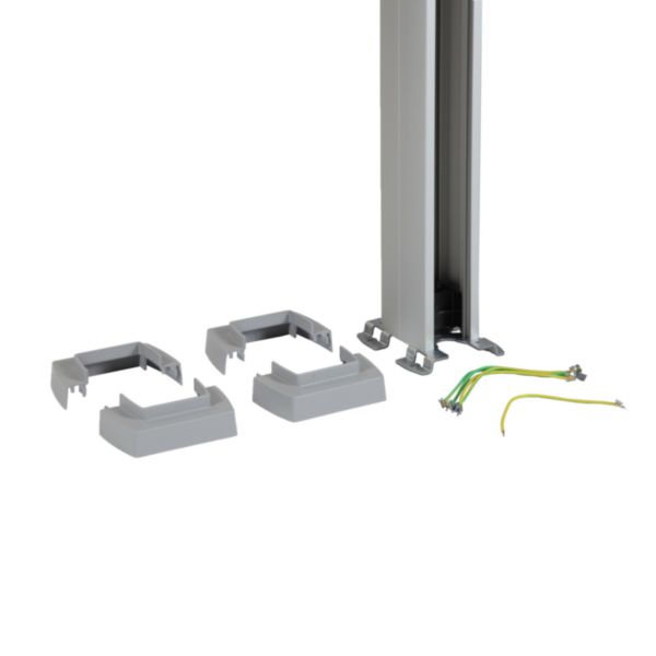 Colonne 1 compartiment 2 faces à clippage direct Logix 45 - corps et couvercles en aluminium - hauteur 2,7m à 3,9m