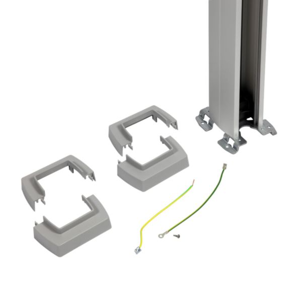 Colonne 1 compartiment 2 faces à clippage direct Logix 45 - corps aluminium couvercle PVC - hauteur 2,7m à 3,9m