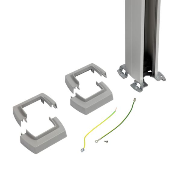 Colonne 1 compartiment 2 faces à clippage direct Logix 45 - corps aluminium couvercle PVC - hauteur 3,9m à 5,10m