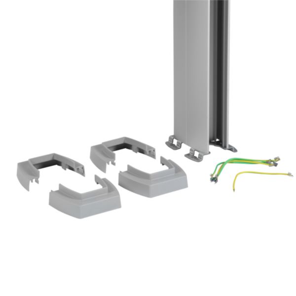 Colonne 2 compartiments 2 faces à clippage direct Logix 45 - corps et couvercles en aluminium - hauteur 3,9m à 5,10m