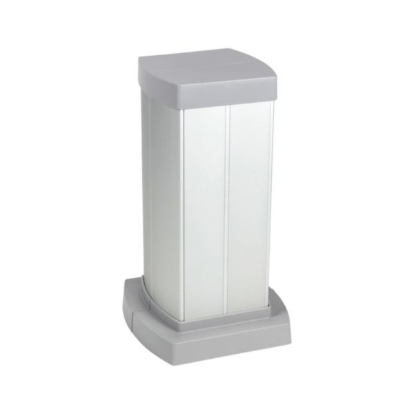 Colonnette 4 compartiments - 2 faces à clippage direct Logix 45 - corps aluminium - hauteur 0,30m