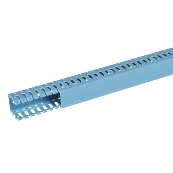 Goulotte de câblage 40x80mm - Fond + couvercle 2m - BSI - PVC Bleu