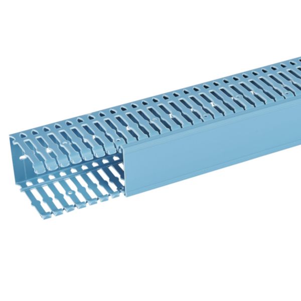 Goulotte de câblage 60x80mm - Fond + couvercle 2m - BSI - PVC Bleu