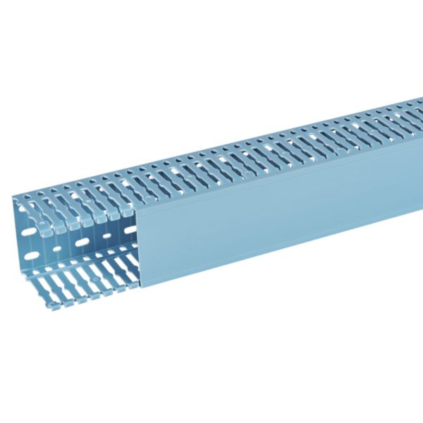 Goulotte de câblage 80x60mm - Fond + couvercle 2m - BSI - PVC Bleu