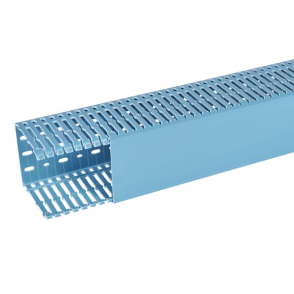 Goulotte de câblage 100x100mm - Fond + couvercle 2m - BSI - PVC Bleu