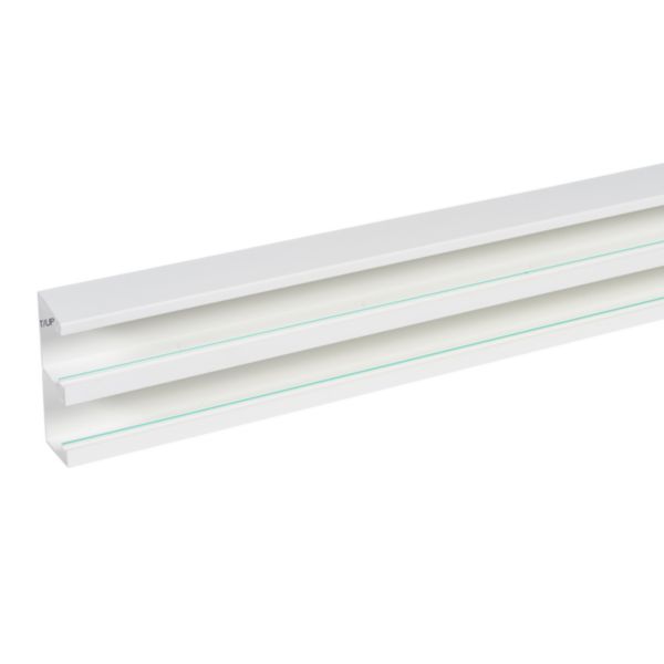 Goulotte d'installation Logix 45 - 130x50mm - 2 compartiments - Fond livré seul - Longueur 3m - PVC Blanc Artic